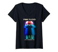 Donna Pink Floyd Live at Knebworth 1990 - Statuetta ripetuta Maglietta con Collo a V