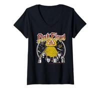 Donna Pink Floyd Piramide all Seeing Eye Cosmic Rock Maglietta con Collo a V