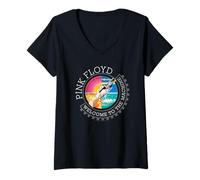 Donna Pink Floyd WYWH50 Benvenuti alla Stretta di Mano della Macchina Maglietta con Collo a V