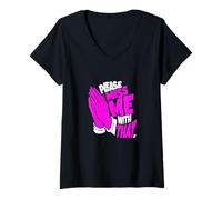 Donna Pink Not Me, Thanks Pink Graphic Maglietta con Collo a V