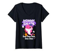 Donna Pinkfong Baby Shark Mommy Shark Ufficiale Halloween Maglietta con Collo a V