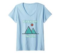 Donna Pinkham Notch New Hampshire Rustico White Mountains Campeggio Maglietta con Collo a V