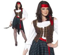 Donna Pirata Donna Costume Caraibi Bucaniera Costume da Donna UK 8-18