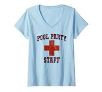 Donna Piscina Party Personale Infermiera EMT EMS Bagnini Vacay Maglietta con Collo a V