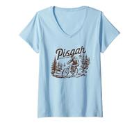Donna Pisgah National Forest Bigfoot Mountain Biking Sasquatch MTB Maglietta con Collo a V