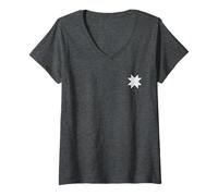 Donna Pistola Simbolo Bandiera MAPUCHE 8 Punti Maglietta con Collo a V