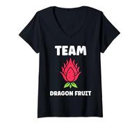 Donna Pitaya Funny Cute Minimalist Simple Team Dragon Fruit Maglietta con Collo a V