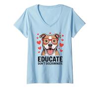 Donna Pitbull Pittie Advocate - Educare non discriminare Maglietta con Collo a V