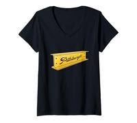 Donna Pittsburgh Retro Lettering Su Un Acciaio Bar Pennsylvania Pride Maglietta con Collo a V