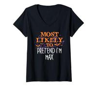 Donna Più Probabilmente Hocus Halloween fingono di essere Max Maglietta con Collo a V