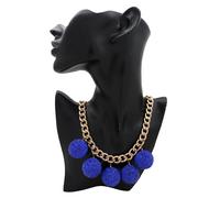 Donna più Recente Gioielli Moda Metallo Oro Catenina Blu Disco Ball Ciondoli
