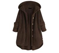 Donna Piumino Cappotto con cappuccio e tasca con bottone a maniche lunghe irregolare in pile da donna taglie forti Felpa Pile Bambina Giubbotto Primavera Donna