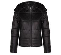 Donna Piumino Giubbotto di Pelle Nero MA-1 Varsity Rétro Cappuccio Giacca Calda