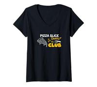 Donna Pizza Slice Lovers Extra Cheese Club Foodie Italian Eater Maglietta con Collo a V