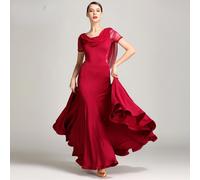 Donna Pizzo Rete Danza Abito Manica Corta Swing Moderno Stanza da Ballo Valzer