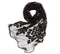 Donna Pizzo Sciarpa-Puon Fiore Stampa Scialle Nero Pratico e popolare. Lavorazione professionale