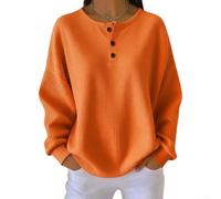 Donna Plaid Manica Lunga Taglie S-2XL Donna Plaid Manica Lunga(Orange M) | Design a quadri classico, vestibilità ampia, maniche lunghe, ideale per layering, vivaci