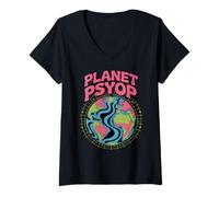 Donna Planet Psyop Cospirazione UFO Alien Abduction Agenda Segreta Maglietta con Collo a V