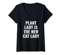 Donna Plant Lady è la Nuova Cat Lady. Maglietta con Collo a V