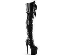 Donna Platform Scarpe col tacco Sandali Sexy Ultra tacchi alti Tacco spillo Stivali alti fino al ginocchio lacci Fibbia Estate Décolleté spogliarellista Festa Pole Dancer Palcoscenico club 10.23 IN(Bl