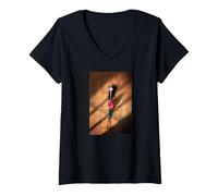 Donna Player 149 Semaforo Rosso Verde Uomini Mascherati Halloween Maglietta con Collo a V