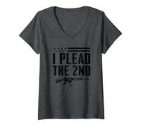 Donna Plead The 2nd Emendment - AR15 Rifle PRO Guns Funny Gun Maglietta con Collo a V