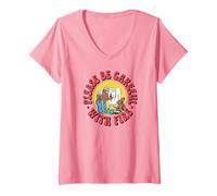 Donna Please Be Careful with Fire Smokey Bear Vintage Sketch Maglietta con Collo a V