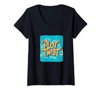 Donna Plot Twist Statement Costume per Ragazzi e Ragazze Maglietta con Collo a V