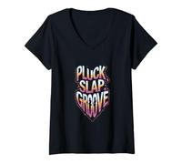 Donna Pluck, Slap, Groove 100% - Bassista Maglietta con Collo a V
