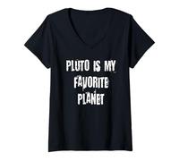 Donna Plutone è Il Mio Pianeta Preferito Maglietta con Collo a V