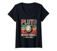 Donna Plutone Never Forget 1930 2006 Retro Space Maglietta con Collo a V