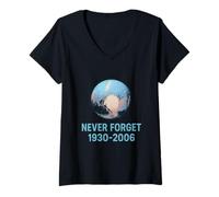 Donna Plutone Never Forget Universo Sistema Solare Spazio Pianeta Uomo Maglietta con Collo a V