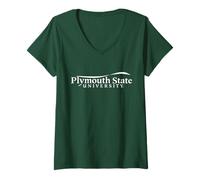 Donna Plymouth State University Panthers Institutional Text Logo Maglietta con Collo a V