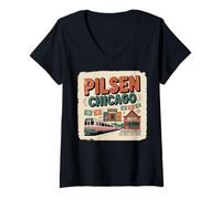 Donna Plzeň, Chicago Neighborhood Pride Design Maglietta con Collo a V