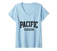 Donna PNW Pacific Northwest Pride Oregon Washington Montana Maglietta con Collo a V