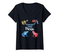 Donna Poison Dart Frog Dendrobates Rana Custode Maglietta con Collo a V