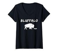 Donna Poker Player Cards Giocatore Carte Divertente Bluffalo Bluff Maglietta con Collo a V