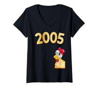 Donna Polli Buon Compleanno 2005 Maglietta con Collo a V