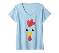 Donna Pollo Halloween Costume Semplice Fattoria Animal Face Costume Maglietta con Collo a V