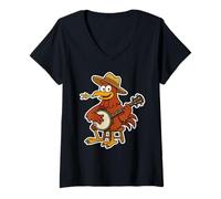 Donna Pollo Redneck Southern Funny South with Banjo Maglietta con Collo a V