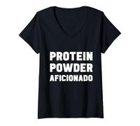 Donna Polvere proteica Aficionado Supplemento Specialista Venditore Palestra Maglietta con Collo a V
