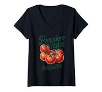Donna Pomodoro Italia La Dolce Vita Pomodoro Arte Maglietta con Collo a V