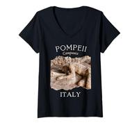Donna Pompei Impero Romano Vulcano Storia Europea Ragazzo Donna Uomo Maglietta con Collo a V