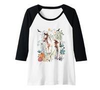 Donna Pony Halloween Summerween Animali Wildlife Stallion Cavallo Maglia con Maniche Raglan