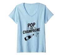 Donna Pop Lo Champagne Maglietta con Collo a V