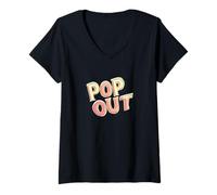 Donna Pop Out e fallo contare con questo fantastico costume Maglietta con Collo a V