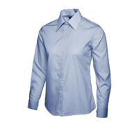 Donna Popeline Manica Lunga Camicia Ufficio Abbigliamento da Lavoro Formale Top