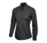 Donna Popeline Manica Lunga Camicia Ufficio Abbigliamento da Lavoro Formale Top