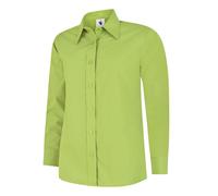 Donna Popeline Manica Lunga Camicia Ufficio Abbigliamento da Lavoro Formale Top