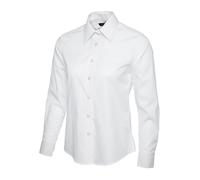 Donna Popeline Manica Lunga Camicia Ufficio Abbigliamento da Lavoro Formale Top